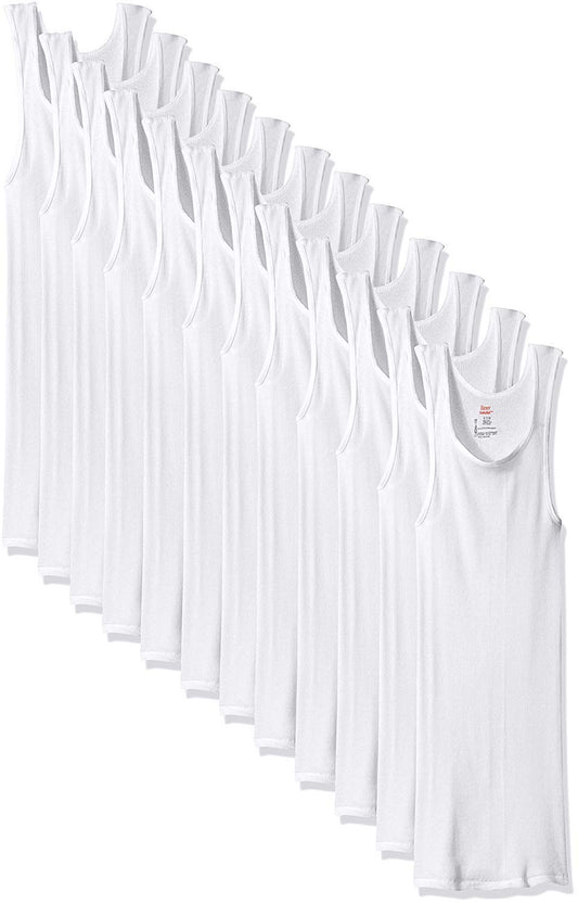 Hanes Men's Tagless ComfortSoft White A-Shirt 12-Pack