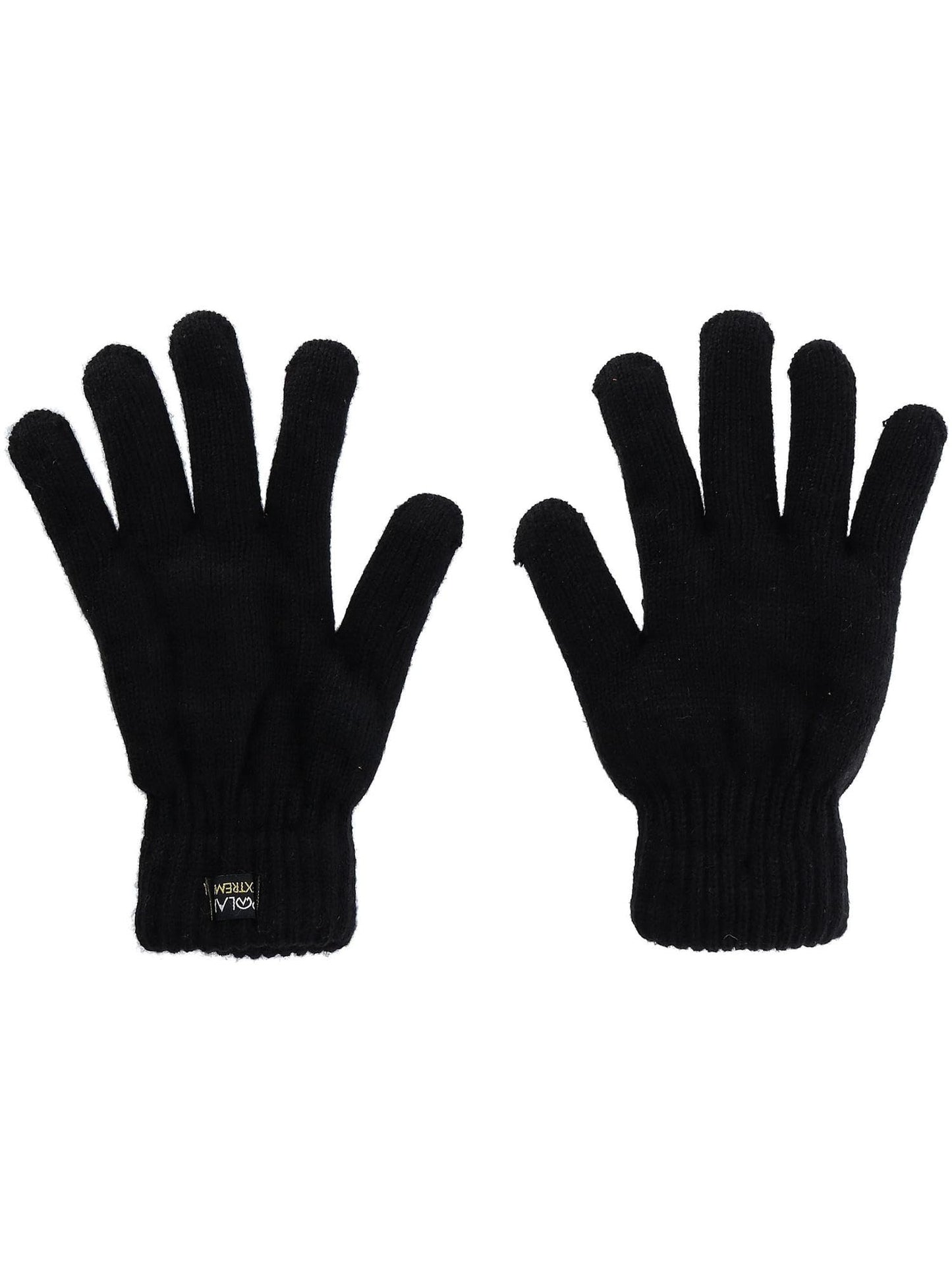 Polar Extreme Men's Insulated Knit Thermal Gloves, Black