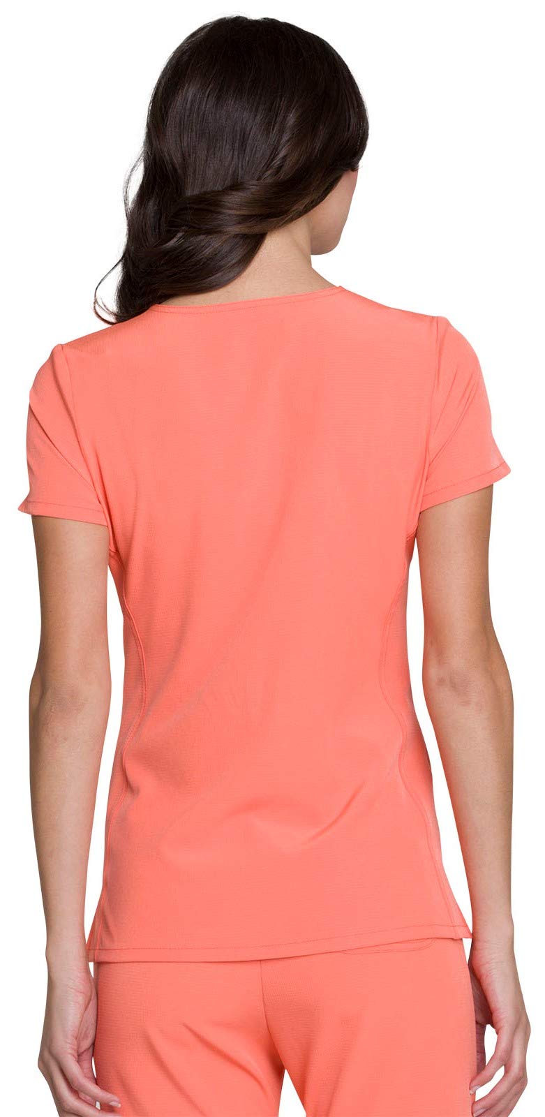HeartSoul 20710 Women's Pitter-Pat Shaped V-Neck Top Orange Pop X-Small