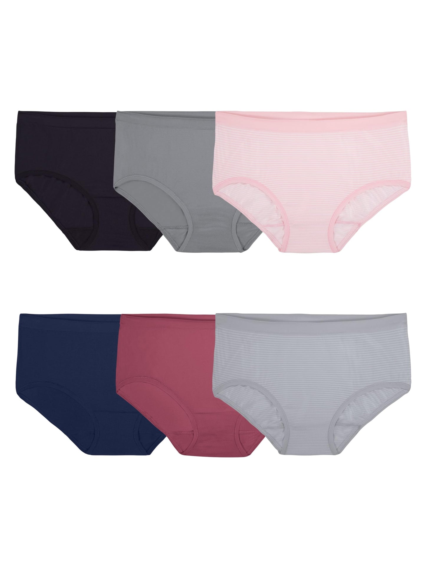 Fruit of the Loom womens Seamless Panties Bikini Underwear, Bikini - 6 Pack Assorted Colors, 9 US