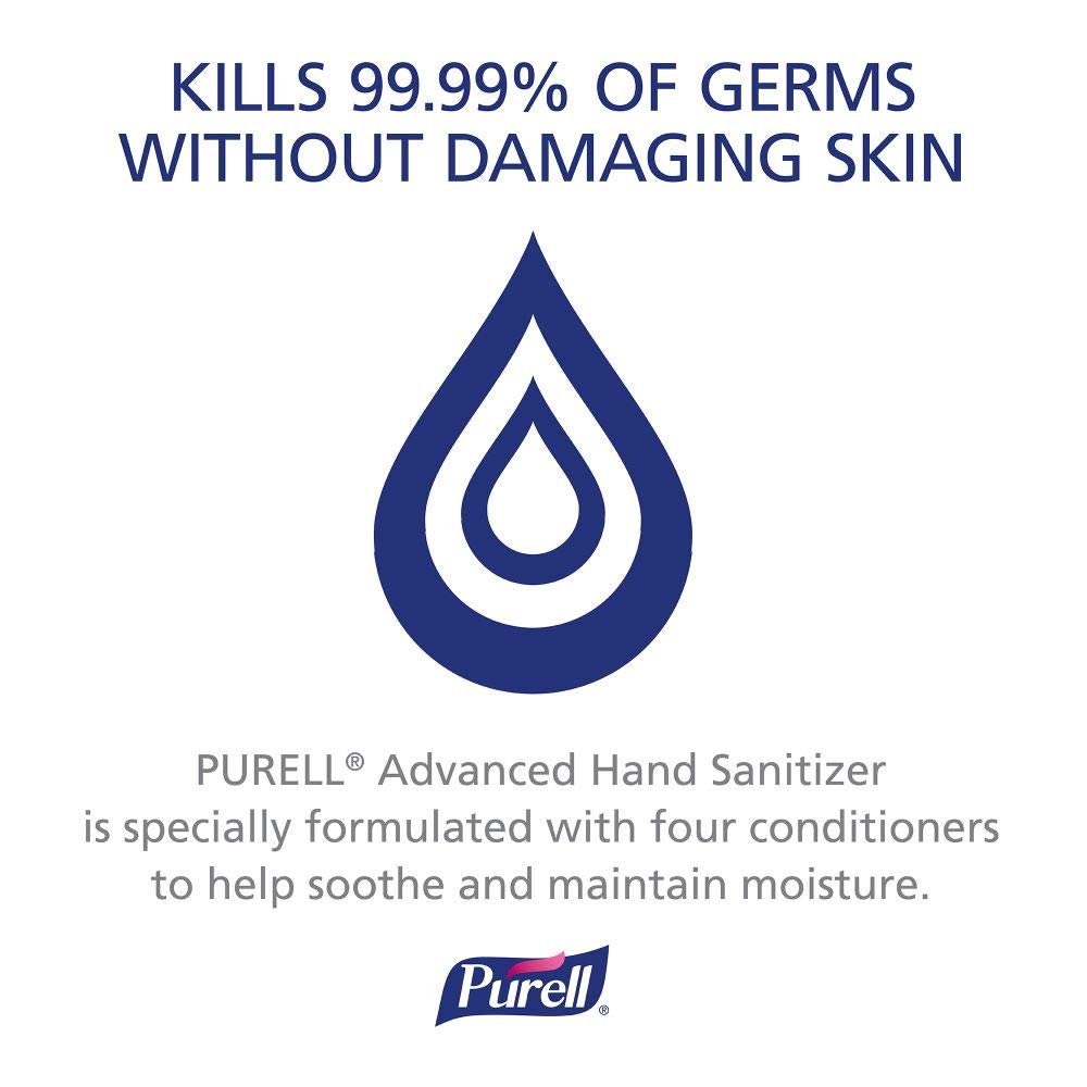 PURELL Advanced Hand Sanitizer Refreshing Gel, Clean Scent, 2 fl oz Travel Size Flip-Cap Bottle (Pack of 24) - 9605-24