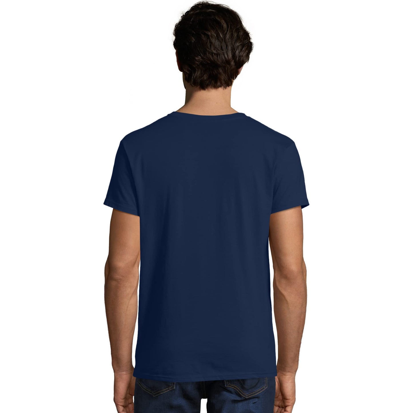 Hanes Men's Nano Premium Cotton T-Shirt (Pack of 2), Navy, Large