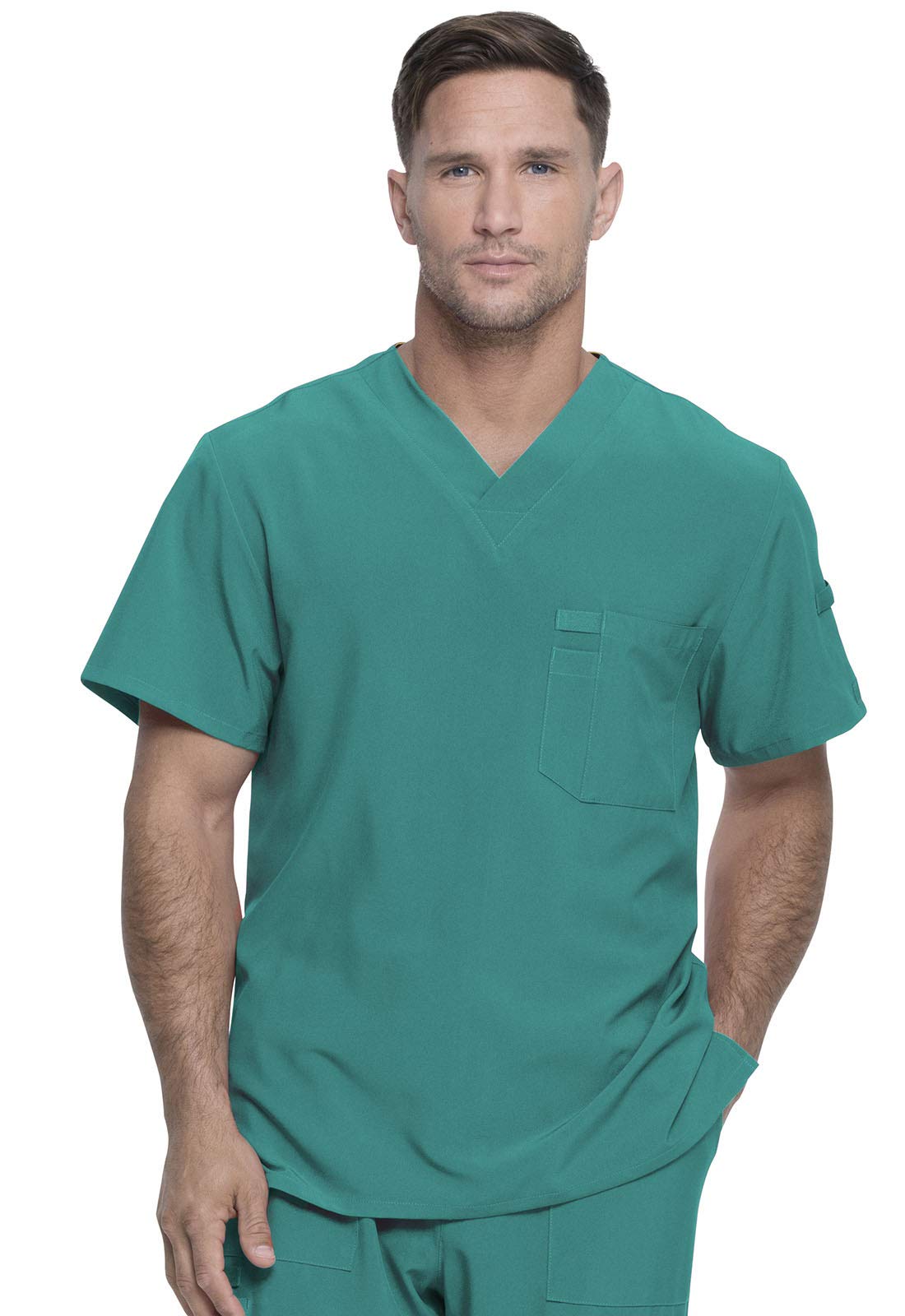 Dickies EDS Essentials Men Scrubs Top Tuckable V-Neck Plus Size DK635, 2XL, White