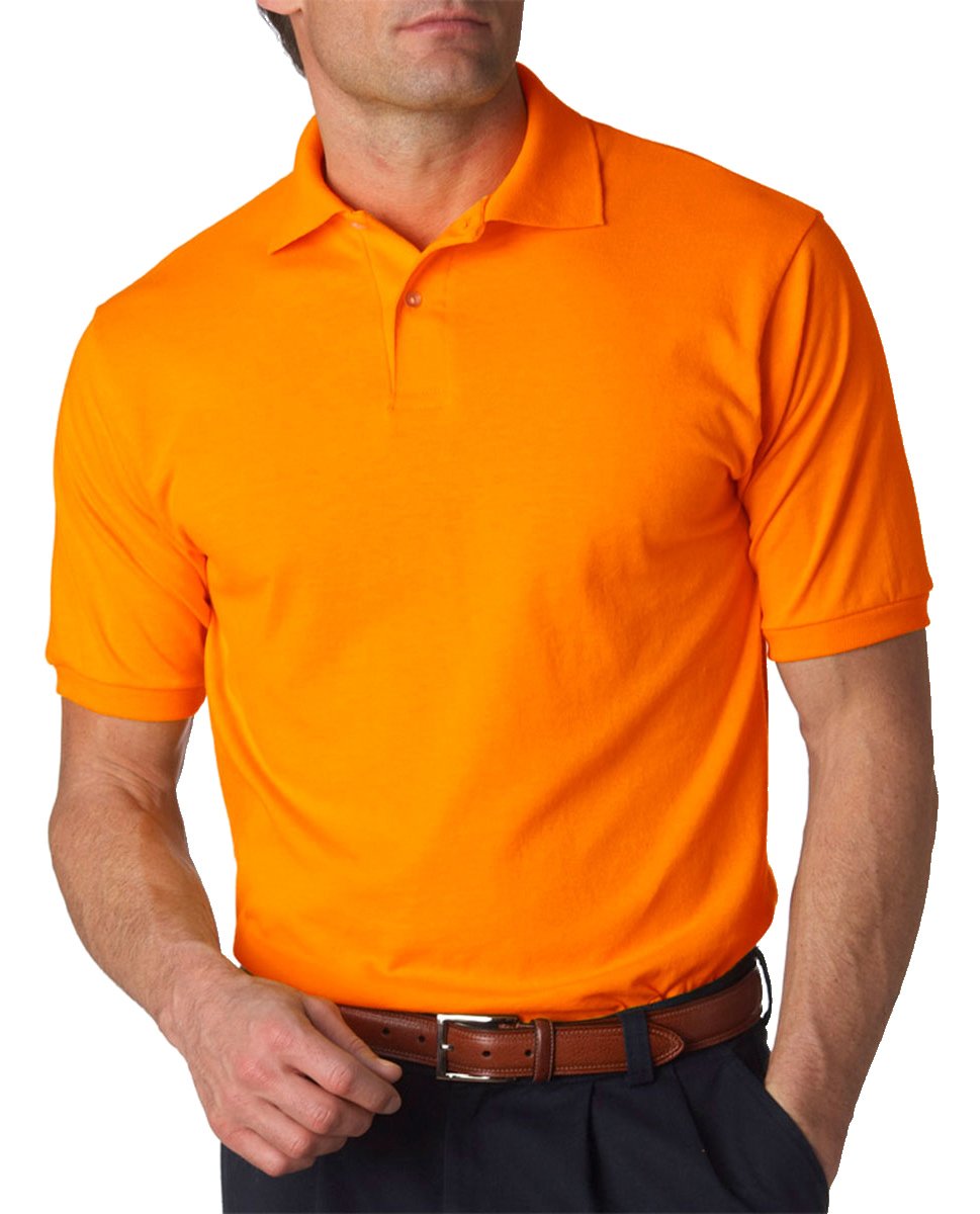 Jerzees Men's 5.6 oz., 50/50 Jersey Polo with SpotShield, XL, Safety Orange