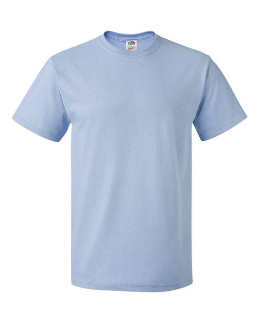 Fruit of the Loom Mens 5 Oz. 100% Heavy Cotton HD T-Shirt(3931)-Light BLUE-3XL-2PK