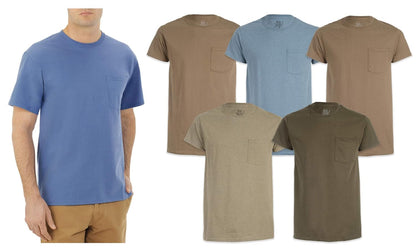 Fruit of the Loom Men's Pocket T-Shirt Multipack (5 Pack), Assorted (5Pack), X-Large