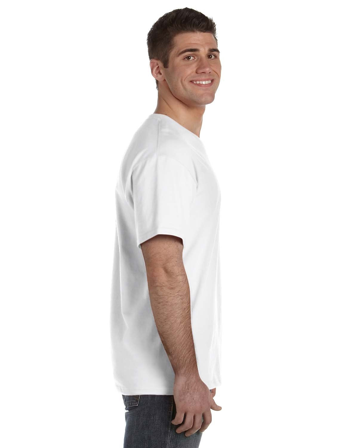 Fruit of the Loom Mens Heavy Cotton HD V-Neck T-Shirt (39VR) -White -M