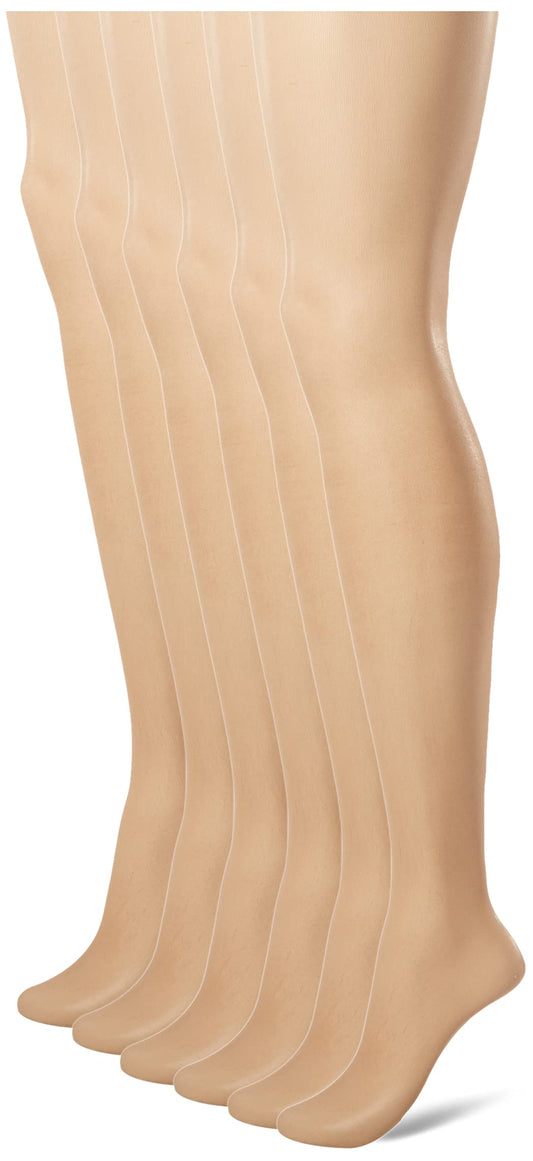 L'eggs womens Everyday Control Top Pq0j96 6 Pairs Pantyhose, Nude, Queen US