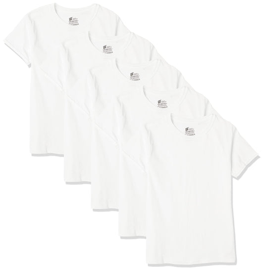 Hanes Boys Eco White Crew Undershirts, 10 Pack, Size M