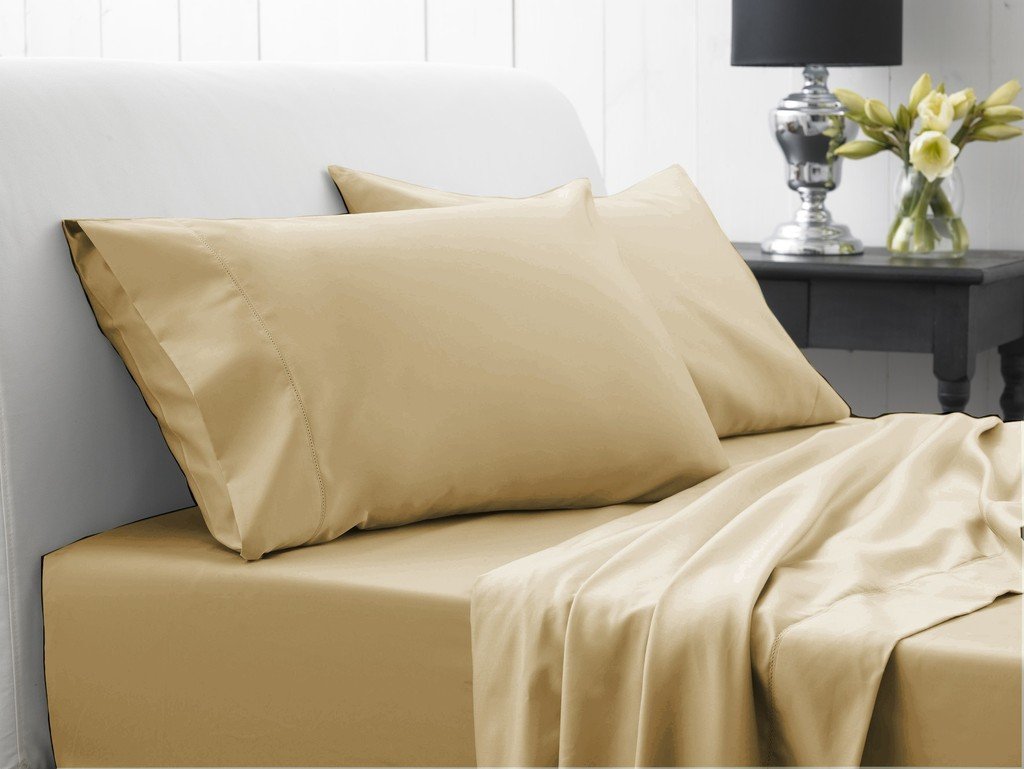 1800 Series Hotel-Quality Luxury 4 Piece ULTRA SOFT WRINKLE-FREE Microfiber Bed Sheets Set (Chelsea Loft 21/Jill Morgan/1800 Series Home) King-Taupe