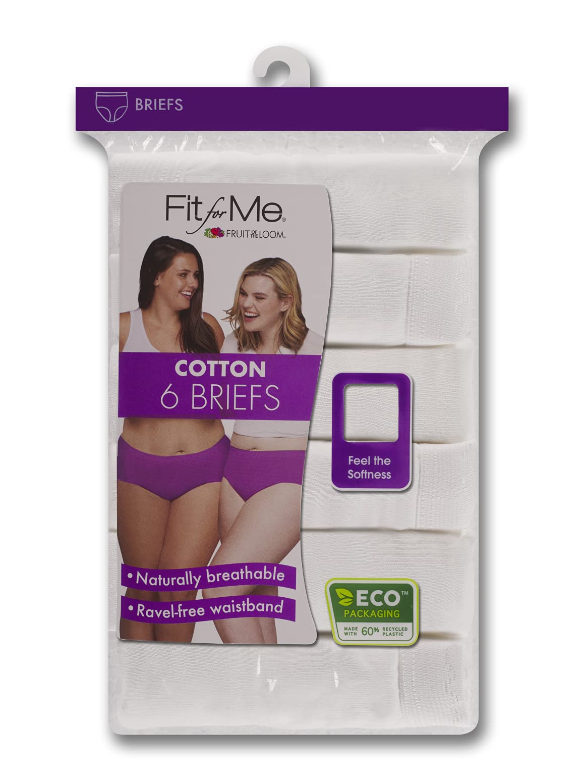 Fruit Of The Loom Womens Fit For Me Plus Size Underwear, Designed To Your Curves, Brief - Cotton - White, 11 Plus