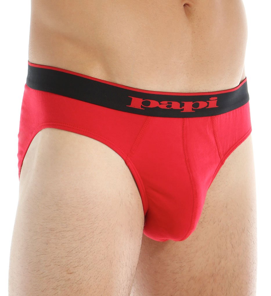 Papi Men's 3-Pack Cotton Stretch Brief, Black/Cobalt/Blue, X-Large