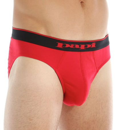 Papi Men's 3-Pack Cotton Stretch Brief, Black/Cobalt/Blue, X-Large