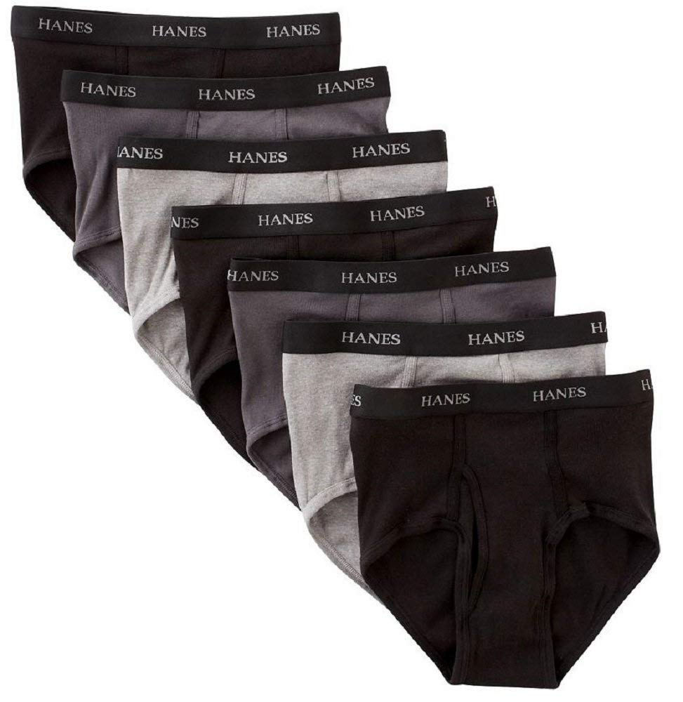 Hanes Men's Classics Tagless Comfort Flex Waistband Brief; Large; Black/Gray; (3 Packs of 7 Each)