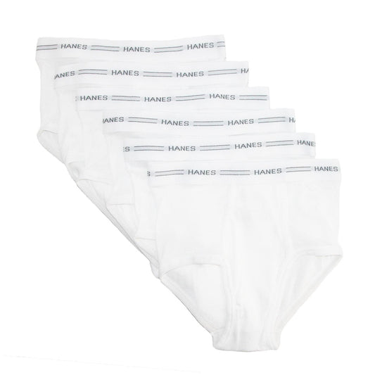 Hanes Boys Brief B252P6, 6-Pack, Large, White