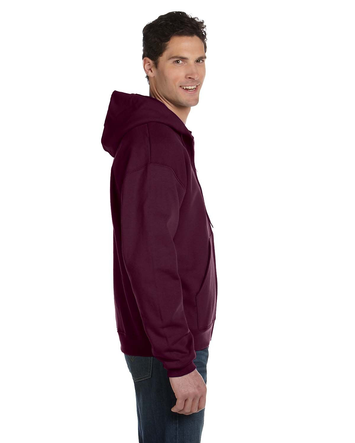 Champion Mens Double Dry Action Fleece Full Zip Hoodie - S800-V Maroon X-Large