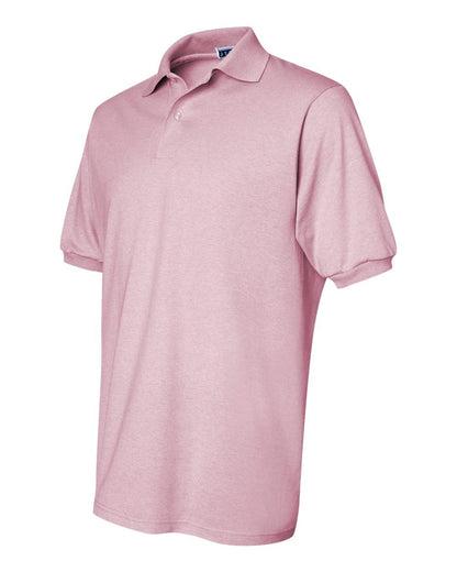 Jerzees Men's 2 Button Placket Welt Knit Collar Polo Shirt, Medium, Classic Pink