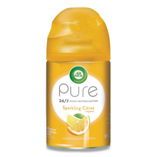 Air Wick Pure Freshmatic Refill Autonmatic Spray, Sparkling Citrus, 5.89 Oz, Air Freshener, Essential Oil, Odor Neutralization, Packaging May Vary