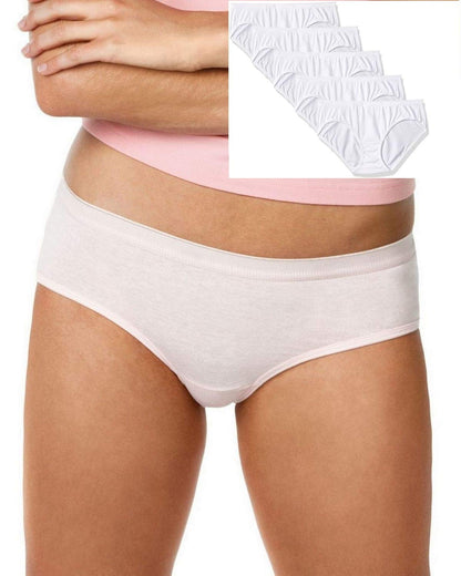 Hanes Women Comfort Cotton Hipster Panties 10-Pack, White, 5