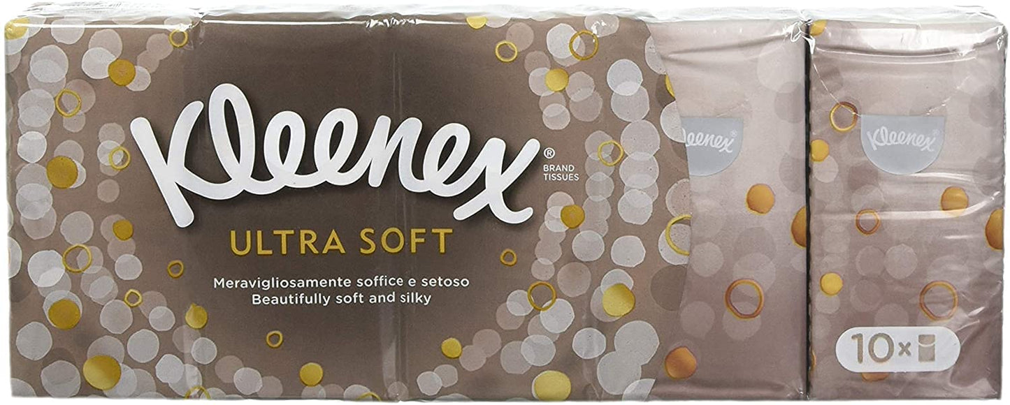 Kleenex Ultra Soft Facial Tissues in Handy Pocket Packs - 80 Travel Pocket Packs - Our Softest Tissue - Supremely Soft And Silky Tissues Designed With Luxury In Mind