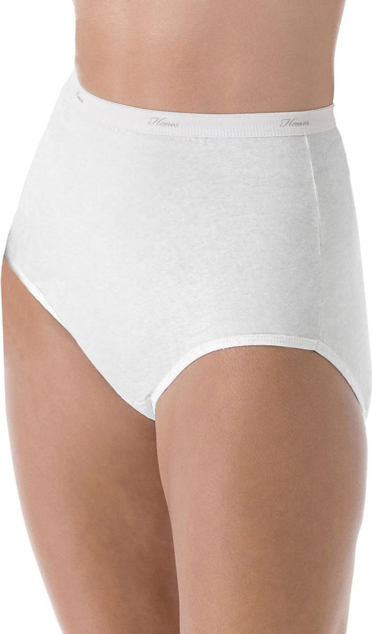 Hanes Women's 6Pack White Cotton Briefs Ladies Panties Underwear 6