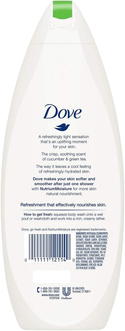 Dove Body Wash 11 Ounce Go Fresh Cucumber & Green Tea, 11 Fl Oz (Pack of 2)