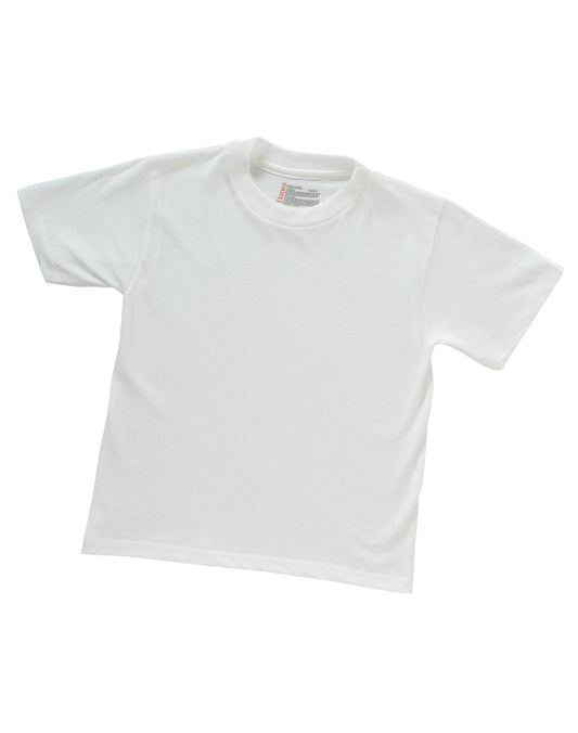 Hanes 8-Pack Boys White Crewneck, 100% Cotton Tagless Undershirts T-Shirts - XL