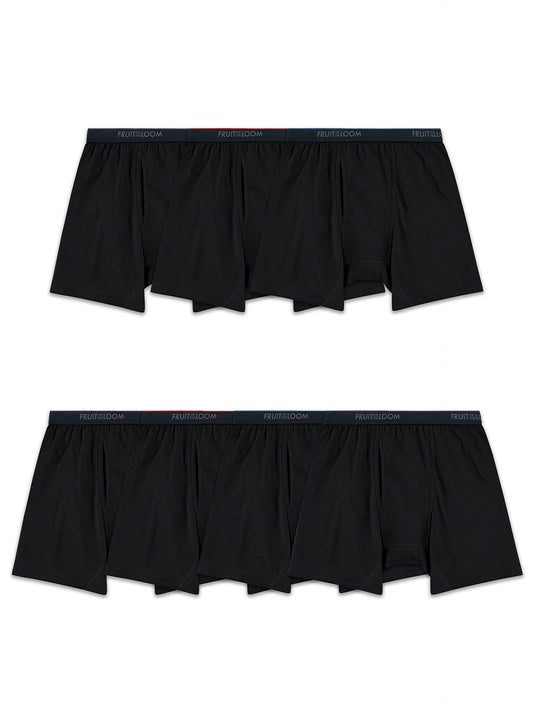 Fruit of the Loom Men's 360 Stretch Boxer Briefs (Quick Dry & Moisture Wicking), 7 Pack-Black, 3X-Large