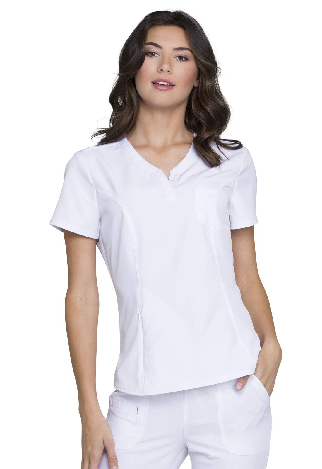 HeartSoul Tuckable V-Neck Medical Scrubs for Women, Performance Fabric HS710, XL, Wine