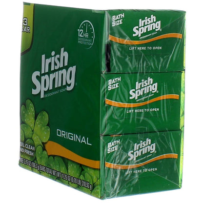 Irish Spring Deodorant Bar Soap, Original, 3.75 oz bars, 3 ea (Pack of 12)