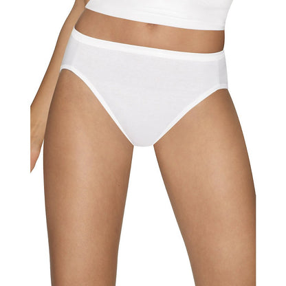 Hanes Women's Ultimate Cotton Comfort Hi-Cut Panties All White Colors 4-Pack
