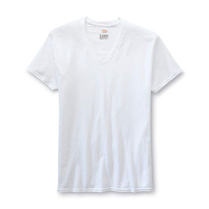 Hanes Men's TAGLESS V-Neck Undershirt 6-Pack, White, Size Large