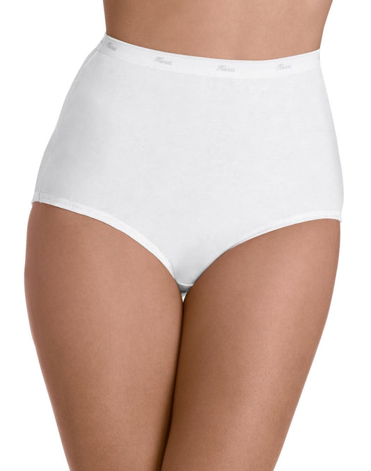 byHanes Hanes Women's Core Cotton Extended Size Brief Panty (Pack Of 5) (Creamy Cotton White, 11)