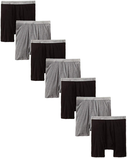 Hanes Mens Boxer Brief with Comfort Flex Waistband (2349B7) (Black/Grey - 7 Pack, XXXXX-Large)