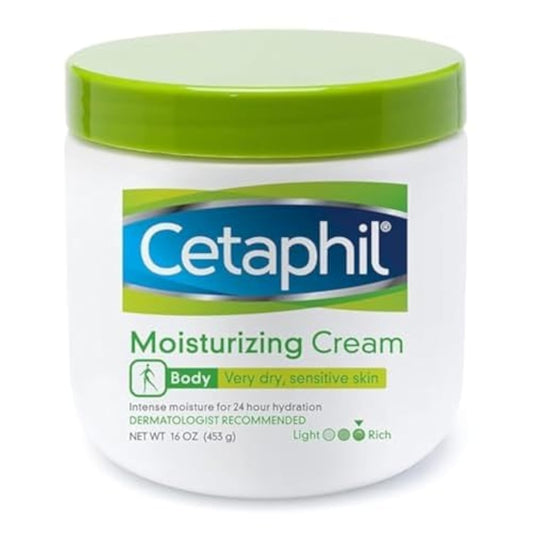 Cetaphil Fragrance Free Moisturizing Cream for Very Dry/Sensitive Skin, 16 Ounce