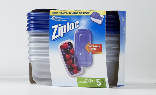 Ziploc One Press Seal Small Rectangle Container - 5 ct