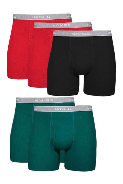 Hanes Men Boxer Briefs, Cool Dri Moisture-Wicking Underwear, 5 Pack - Multicolor, 3X-Large