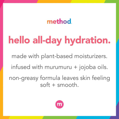 Method Daily Lotion, Pure Peace, Plant-Based Moisturizer for 24 Hours of Hydration, 13.5 Fl Oz (Pack of 6)