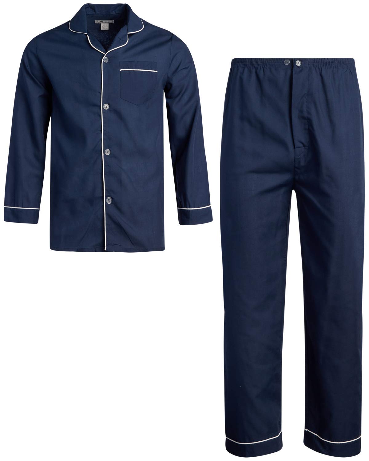 Ten West Apparel Men’s Pajamas Set - Long Sleeve Button Down Sleep Shirt and Pajama Bottoms Sleepwear Set, Size 2X-Large, Tan