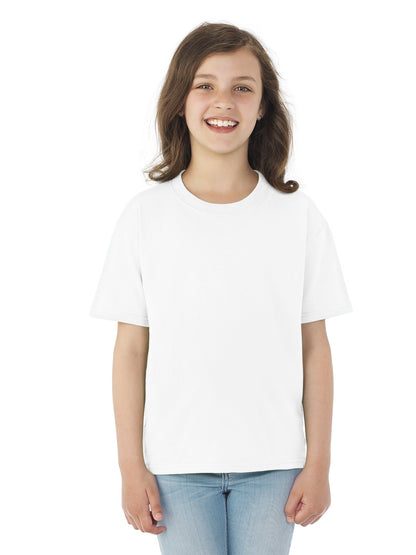 Fruit of the Loom Heavyweight Youth Short Sleeve T-Shirt - WHITE - large