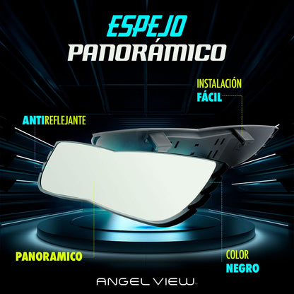 Angel View Wide-Angle Rearview Mirror, As Seen On TV Black Convex Car Mirror Installs in Seconds and Fits Most Cars, SUVs & Trucks, Holiday Gift