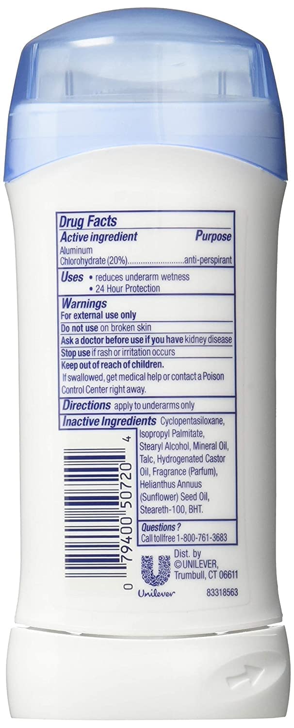 Dove Anti-Perspirant Deodorant Invisible Solid, Powder, Twin Pack, 5.20 Oz (Pack of 4)