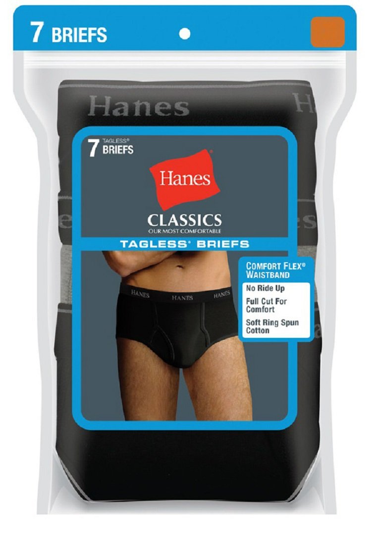 Hanes Men's Classics Tagless Comfort Flex Waistband Brief; Small; Black/Gray; (3 Packs of 7 Each)