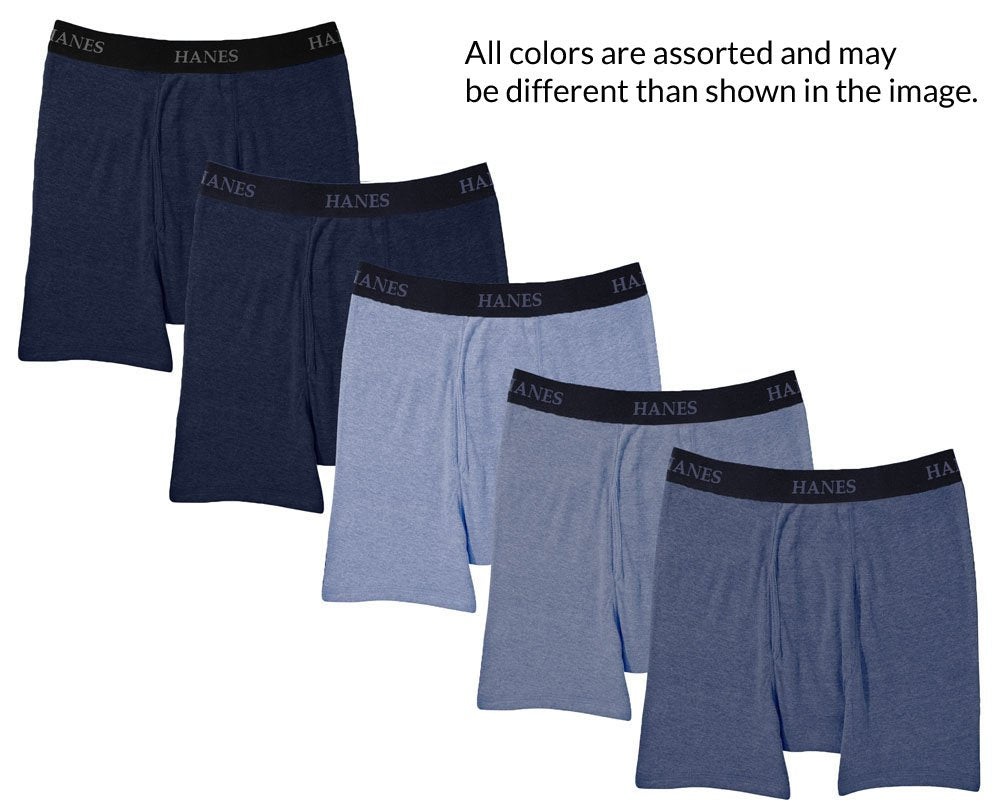 Hanes Men's 5-Pack White Sports-Inspired FreshIQ Boxer Brief (Large, White)