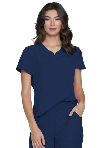 HeartSoul Tuckable V-Neck Medical Scrubs for Women, Performance Fabric HS710, XL, Wine