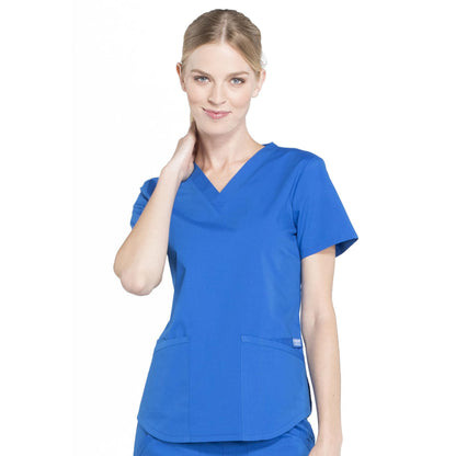 CHEROKEE Workwear Professionals Women Scrubs Top V-Neck Plus Size WW665, 3XL, Eggplant (Copy)