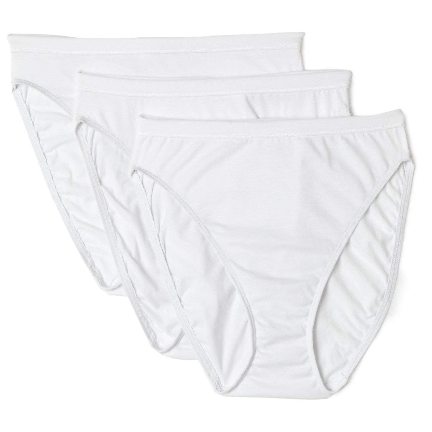 Hanes Cotton Hi-Cut White Panties 7 Pack (7, White)