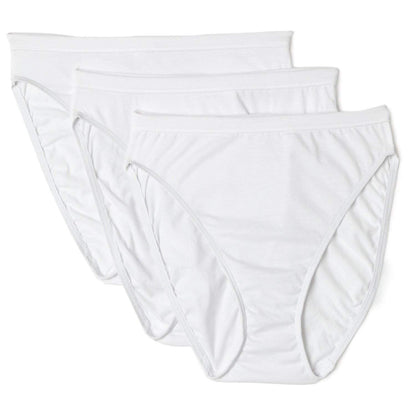 Hanes Cotton Hi-Cut White Panties 7 Pack (7, White)