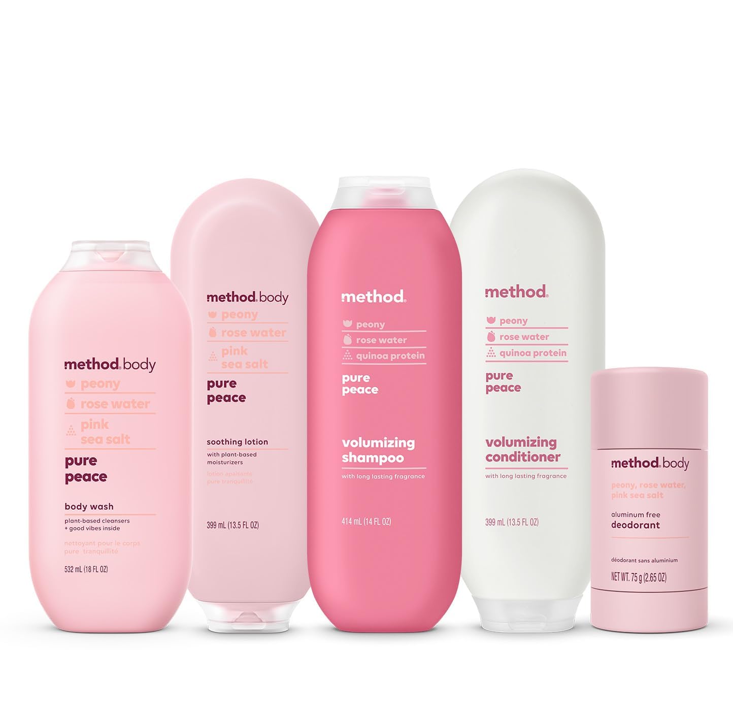 Method Daily Lotion, Pure Peace, Plant-Based Moisturizer for 24 Hours of Hydration, 13.5 Fl Oz (Pack of 6)