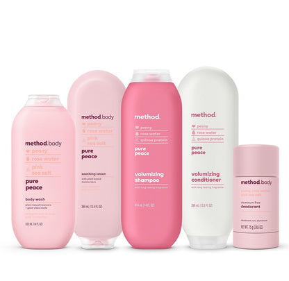 Method Daily Lotion, Pure Peace, Plant-Based Moisturizer for 24 Hours of Hydration, 13.5 Fl Oz (Pack of 6)